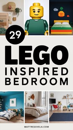 the cover of 29 lego inspired bedroom designs