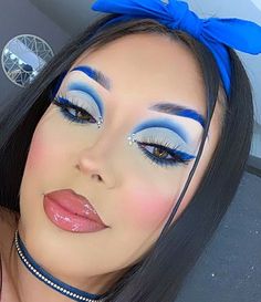 Pink And Blue Makeup Looks, Ideas De Maquillaje Aesthetic, Make Up Azul, Makeup Azul, Make Azul, Makeup Ojos, Maquillage On Fleek, Blue Makeup Looks