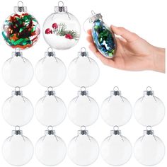 PRICES MAY VARY. Made of good quality plastic, with removable silver metal cap, non-toxic, durable to use. Features a screw-top lid for convenient access, opening at the top is 3/4" wide. Decorate with paint, stickers, ribbon, fabric, glitter, fairy dust, confetti, charms, markers and other craft items. Make your unique ornaments for a fun and quick neighbor gift, teacher gift, or gift for other family and friends. Set includes 15 ornament discs, 3.15" in diameter, display for Christmas, Hallowe Diy Natal, Plastic Christmas Tree, Clear Ornaments, Kraf Diy, Christmas Ornaments Homemade, Unique Ornament, Holiday Party Decorations, Ornament Crafts, Party Props