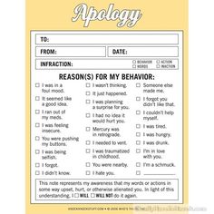 Best Friend Application, Apology Note, Funny Certificates, Friend Application, Funny Lists, Sorry Gifts, Funny Note, Planner Pdf, Project Planner