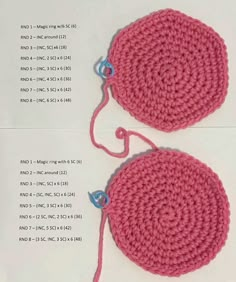 two crocheted circulars sitting next to each other