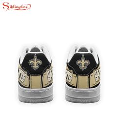 New Orleans Saints NFL Air Force 1 Shoes For Fans The Air Force 1 shoes are a legendary icon in sneaker culture, celebrated for their classic look and comfort. First introduced in 1982, they boast a timeless design with a leather upper, ventilation perforations, and a cushioned sole for added support. Featuring the iconic and... Retro Black Sneakers For Sports Events, Black Retro Sneakers For Sports Events, Nike Air Force 1 With Perforations For Sports, Nike Air Force 1 Sports Shoes With Perforations, Retro Custom Sneakers With Round Toe For Sports, Retro Low-top Sneakers For Sports Events, Nike Air Force 1 Leather Sports Shoes With Perforations, Retro Low-top Basketball Shoes For Sports Events, Retro Low-top Basketball Shoes For Sports