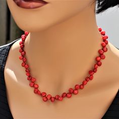 ♥ Ready to ship ♥ 100% handmade ♥ Packed in gift box ♥ Custom length ♥ Material: genuine coral beads approx. 7-8 mm Natural red coral cluster necklace makes a powerful statement. Beads looks like flower petals around the neck. Classy, stylish, elegant, delicate and easy to wear. Add the matching earrings and /or bracelet to create an elegant ensemble. Great for yourself or as a gift. All my items are beautifully presented in a gift box. All orders are insured and ship via USPS with tracking#. Co Red Pearl Necklace Gift, Handmade Red Coral Pearl Necklace Gift, Handmade Elegant Red Coral Pearl Necklace, Elegant Coral Beaded Necklaces For Gift, Elegant Coral Beaded Necklace For Gift, Coral Beaded Necklaces As Gift, Coral Round Beaded Necklace Gift, Gift Coral Beaded Pearl Necklace, Coral Beaded Pearl Necklace As Gift