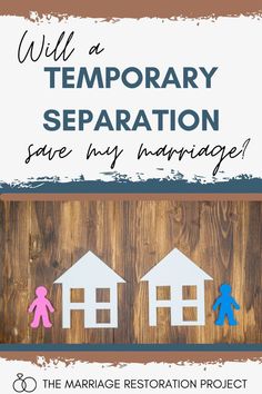 a sign that says will a temporary separation save my marriage? with paper cutouts