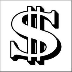 a black and white image of a dollar sign with the letter s in it's center