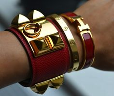 Hermes Cuff. have it in brown! Arm Party, Cartier Love Bracelet, Love Bracelets, Hermes Birkin, Cuff Bracelet