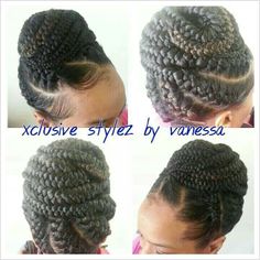 Goddess braids Hair Rolls, Cornrow Ideas, Cabinets Makeover, Big Braids, Party Hair