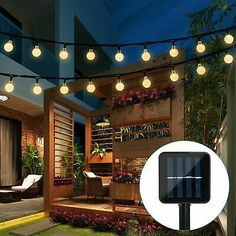 solar powered outdoor string lights with remote control