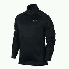 Nike Dri-Fit Black Thermal Fit Quarter Zip Black Shirt 220418li Fall Sports Black Tops, Nike Black Sports Top, Fitted Nike Tops For Fall, Black Long Sleeve Sports Shirt, Nike Black Tops For Fall, Shirts Nike, Zip Shirt, Training Tops, Athletic Apparel