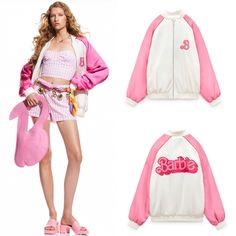 Black Friday Sale Sold Out From The Special Edition Zara X Barbie The Movie Collection. Barbie The Movie Warner Bros. Reversible Satin Effect Bomber Reversible Satin Effect Bomber Jacket. Round Neck And Long Sleeves. Rib Trim. Side Welt Pockets. Contrasting Back Text And Letter At Chest. Front Metal Zip Closure. Special Collection X Barbie The Movie Warner Bros. Make Me An Offer- Or Bundle With Another Listing For Reduced Shipping. Bundle More Than Two Listings For Free Shipping. Zara Barbie Bar Barbie Puffer Jacket, Trendy White Spring Outerwear, Trendy White Outerwear For Spring, Pink Zara Outerwear For Spring, Chic White Outerwear For Streetwear, Barbie Bar, Barbie Merchandise, Barbie The Movie, Sporty Jacket