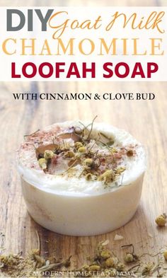 homemade goat milk and chamomile soap recipe with cinnamon & clove bud