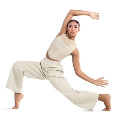 a woman is doing yoga poses on a white background