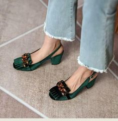 Women Slingback Block Heel Sandals Summer High Heel Pump Shoes Mary Janes Heels | eBay Emerald Shoes, Velvet Sandals, Modern Sandals, Fringe Sandals, Chunky Heel Shoes, Velvet Shoes, Velvet Heels, Womens Chunky Heels, Chunky High Heels