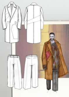 a drawing of a man's coat and pants