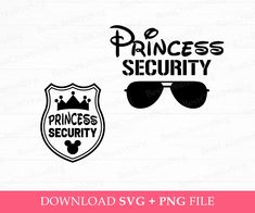 princess security svg and png files for silhouettes, cut file with sunglasses