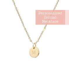 "❤️Holiday Sale 2021 ❤️ ▪️All Items, Get 20% OFF ▪️Over $65, Get 30% OFF ▪️Free Shipping Over $35 (USA domestic) [Personalized Initial Disc Short Necklace] : Simple & modern necklace with a customized initial charm. We engrave monogram as you requested on the metal charm. It simple and modern, but stylish. Bauble Sky modern necklace is a Must-have Item for your Special Day and Everyday! With it, You will look more charming and attractive. ♥Chain Length - 16\" + 3\" (EXT) - 18\" + 3\" (EXT) ♥ Gold Necklace Nickel Free For Gifts, Gold Nickel-free Necklace For Gifts, Nickel-free Nameplate Necklaces For Personalized Gifts, Nickel-free Nameplate Necklace For Personalized Gift, Engraved Initial Pendant Necklace For Birthday Gift, Classic Engraved Necklace For Birthday Gift, Cadmium-free Round Pendant Necklace For Gift, Engraved Initial Pendant Charm Necklaces For Birthday Gift, Engraved Initial Pendant Charm Necklace For Birthday