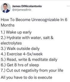 Dr James Dinicolantonio, Best Salt, Plain Water, Mental And Emotional Health, Self Care Activities, How To Wake Up Early, Self Improvement Tips