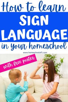 2 kids using sign language, ASL.