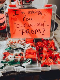 there is a sign that says i'm asking you to go - or - any prom?