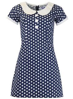 MADCAP ENGLAND Dollierocker Polka Dot Retro 60s Mod Dress Navy Madcap England, Vintage Prom Dresses 1950s, 60s Shift Dress, Fashion 60s, Pattern Construction, Polyvore Clothes, Funky Clothes, Mod Dress 60s, Mod 60s