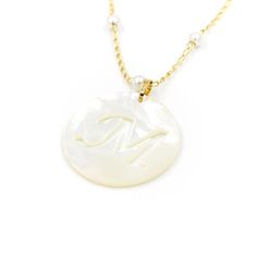 Large Mother of Pearl Initial Necklace – LiaBella Mother Of Pearl Pendant, Gold Filled Chain, Pearl Pendant, Initial Necklace, Gold Pendant, Mother Of Pearl, Faux Pearl, Gold Filled, Initials