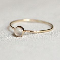 Solid 14k Gold Moon Orb Ring Simple and Tiny Solid by MARYJOHN Ear Jacket Earring Gold, Cz Wedding Ring Sets, Cheap Diamond Rings, Gold Ear Jacket, Wedding Ring Styles, Rings Ideas, Ear Jacket Earring, Hammered Band, Ringe Gold