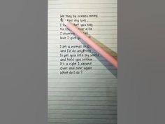 a piece of paper with writing on it and a pencil sticking out of the top