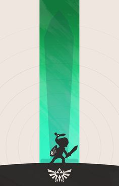 the legend of zelda's shadow is shown in this minimalist style poster