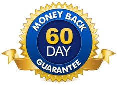 a blue and gold badge with the words 350 day money back guarantee