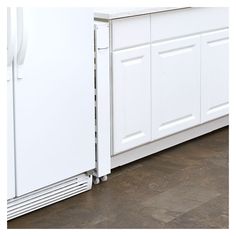 a white refrigerator freezer sitting inside of a kitchen