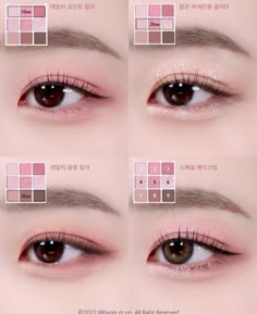 Soft Pink Korean Makeup, Korean Eye Makeup Tutorial, Makeup Cantik, Eye Makeup Styles, Korean Eye Makeup