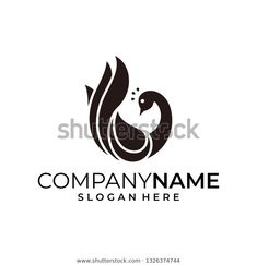 black and white bird logo design template for company or business, suitable for use on various needs