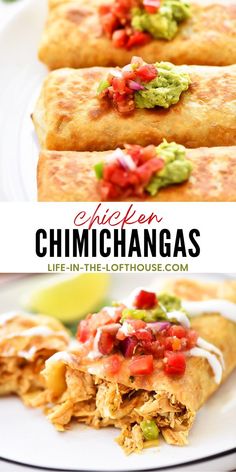 mexican food on a white plate with the title text overlay reads life after chimichangas