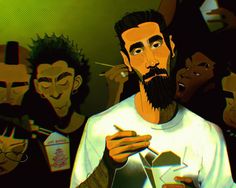 Serj Tankian Drawing, Serj Tankian, Arte 8 Bits, Chop Suey, System Of A Down, Arte Inspo, Funky Art, Pretty Art