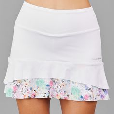 Skorts for Golf | Long SkortsDesigned and made in USA. DESCRIPTION Print Skort - Signature DC fit skort with two back pocket and up/down ball-pockets in the shorts as well, double material waistband for tummy support. SPF 40+ inherent in the solid material. DETAILS & FIT Athletic fit. Length: 16.5” (+/- 1”) FABRIC & CARE 88% Nylon / 12% Spandex 80% Polyester / 20% Spandex Machine wash cold, do not bleach, tumble dry low, cool iron, do not dry clean, do not hand wash. Fitted White Bottoms With Side Pockets, White Fitted Bottoms With Comfort Waistband, Fitted White Bottoms With Comfort Waistband, White Sporty Skort With Pockets, Sporty White Skort With Pockets, White Fitted Skort With Side Pockets, Long Skort, Tennis Skirt Outfits, Womens Skorts