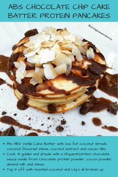 the recipe for chocolate chip cake batter pancakes