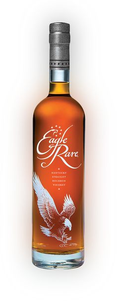 a bottle of eagle pure whiskey on a white background