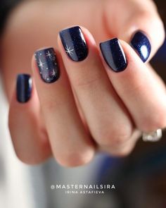 Neat Nails, Blue Nail Art Designs, Dark Blue Nails, French Manicure Nails, Square Nail Designs, Valentine Nails, Fall Nail Art Designs, Short Square Nails, Smink Inspiration