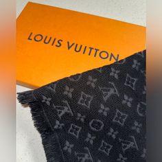 Black: Classic Noir. Comes In Original Box With Ribbon And Bag. Receipt Shown In Photo. Never Worn. Excellent Condition. (Received As Gift, Not My Style, Hence Never Worn.) Louis Vuitton Scarf, Box With Ribbon, Bag Jewelry, Louis Vuitton Accessories, Closet Designs, Luxury Closet, Designer Heels, Black Gray, Scarf Accessory