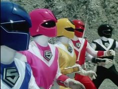 the power rangers are all dressed up and ready to go out on the mountain side