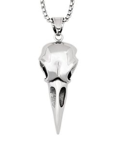 PRICES MAY VARY. Edgy, eye-catching, and empowering, this raven skull necklace will showcase your independent spirit and add rebellious energy to any outfit Made from stainless steel with silver plated finish and highly resistant to rust, oxidation, discoloration and corrosion Raven skull pendant measures about 1.97 x 0.87 inches (5 x 2.2 cm). Box chain length: 23.6 inches (60 cm) A stunning piece of skull jewelry that makes a wonderful Valentine's Day, Christmas, birthday, or anniversary gift 1 Raven Skull Necklace, Raven Jewelry, Goth Necklace, Skull Pendant Necklace, Raven Skull, Witchy Jewelry, Skull Jewelry, Skull Necklace, Skull Pendant