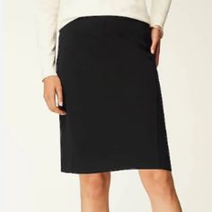 New With Tags! J.Jill Wearever Pencil Skirt Black Size: S See Photos For Measurements Fabric: 87% Rayon, 13% Lycra Spandex Part Of J.Jill's Limited-Edition Wearever Works Collection Where Tailored Comfort Is Perfected In Styles That Look Polished In Or Out Of The Office. Elevate Your Weekdays With Our Classic Pencil Skirt Designed In A Soft, More Substantial Rayon-Blend Jersey Knit. The Fabric Is Double-Knit So It's Slightly Structured With A Medium Weight, A Polished Finish And An Easy Drape. T Black Elastane Pencil Skirt For Office, Black Relaxed Fit Midi Pencil Skirt, Black Relaxed Midi Pencil Skirt, Black Relaxed Knee-length Pencil Skirt, Black Elastane Pencil Skirt For Work, Classic Black Skirt For Workwear, Black Short Pencil Skirt For Office, Black Short-length Pencil Skirt For Office, Short Black Pencil Skirt For Office