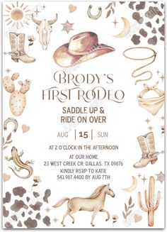 the cowboy themed birthday party is ready to be thrown into the wild with this printable