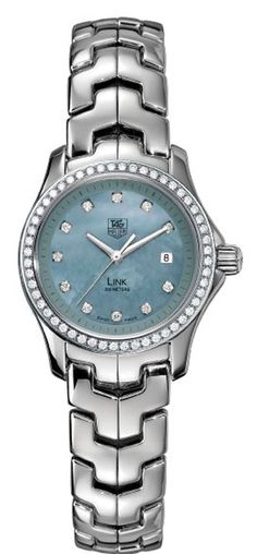 WJF131F.BA0572 TAG HEUER LINK WOMEN'S LUXURY WATCH Store Display Model (What's This?) - Free Overnight Shipping - With Manufacturer Serial Numbers - Swiss Made - Light Mother of Pearl Blue Dial Set with Diamonds - Diamonds Set on Bezel - 63 Full Cut Diamonds (0.45 carat) - Top Wesselton (F-G) Color Grade - Certified VVS - IF Diamond Clarity - Battery Operated Quartz Movement - 3 Year Warranty - Guaranteed Authentic - Certificate of Authenticity - Scratch Resistant Sapphire Crystal - Polished Steel Case & Bracelet - Manufacturer Box & Manual - 200 Meters / 660 Feet Water-Resistant - 27mm = 1" Case, 6" Adjustable Bracelet - Screw Down Crown & Caseback - Deployment Buckle - Free Bracelet Sizing - Free Lifetime Battery Replacement     Also Known As Model # WJF131FBA0572 / WJF131F BA0572 Womens Watches Luxury, Free Bracelet, Color Grading, How To Make Light, Store Display, Tag Heuer, Women's Watch, Swiss Made, Luxury Watch