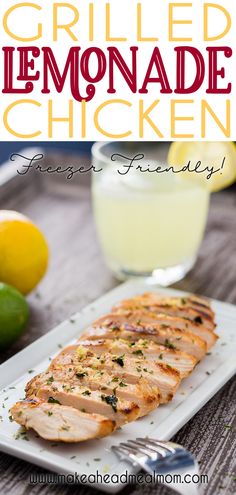 grilled lemonade chicken on a white plate