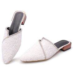 PRICES MAY VARY. 【Womens Mules and Slides】This mules shoes with trend rhinestone, rivet decorative elements, perfectly demonstrate the beauty and elegance of women. Match your jeans or pants are cute enough to show them off. 【Flats Design】Comfortable non-slip rubber sole offers you good traction, and they will not leave marks on the floor. Easy to put on and take off. Put on these women's slippers, you will get a lot of compliments. Heel height 0.78 inches/2 cm. 【Focu On Comfort】Soft insole can Mule Slides, Pointed Loafers, Pot Crafts, Mule Shoes, Women Flats, Womens Mules, Walker Boots, Rain And Snow Boots, Mule Clogs