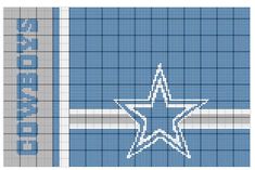 a cross stitch pattern with a star on the front and side of it, in blue