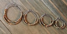 Beaded Hoop Earrings Seed Bead Earrings Beaded Hoops - Etsy Handmade Hoop Earrings, Hoop Earrings Handmade, Brown Earrings, Earrings Beaded, Beaded Hoop Earrings, Beaded Hoops, Seed Bead Earrings, Glass Seed Beads, Metal Earrings