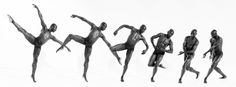 the silhouettes of people in different poses are shown against a white background and appear to be dancing