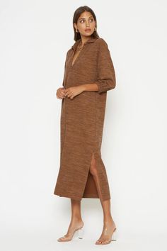 Thelma Dress – Lily Claire Loungewear Dress, Thanksgiving Dress, Knit Loungewear, Midi Sweater Dress, Collared Sweater, Where To Buy Clothes, Velour Dress, Sweater Dresses, Sweater Dress Women